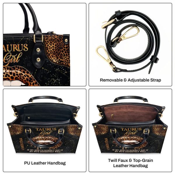 If My Mouth Doesn'T Say It My Face Definitely Will - Personalized Leather Handbag Mb93