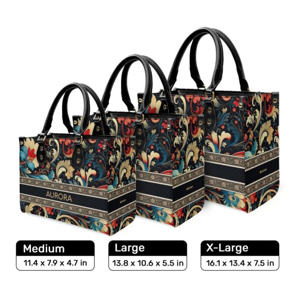 Flower - Bohemian  - Personalized Leather Handbag Stb134