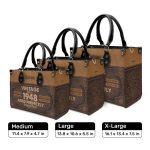 Personalized Vintage Brown Leather Handbag Stb66