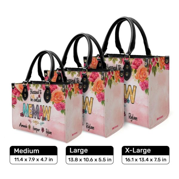 Blessed To Be Called Grandma/Nana... - Personalized Leather Handbag Ms101