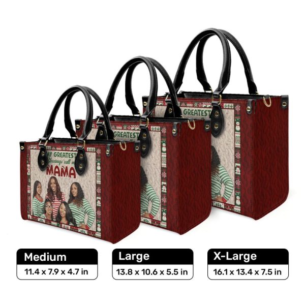 My Greatest Blessings Call Me  - Personalized Leather Handbag