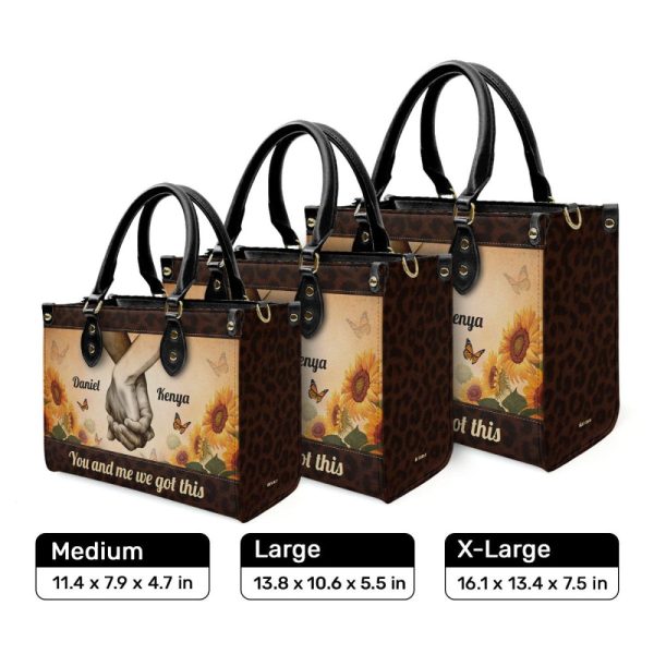 You And Me We Got This - Personalized Leather Handbag Stb187