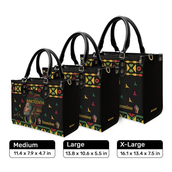Juneteenth - Personalized Leather Handbag Sblhbt51