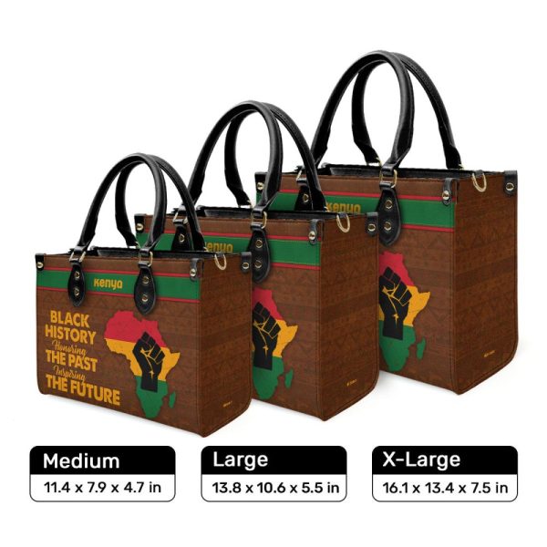 Black History Honoring The Past Inspiring The Future - Personalized Leather Handbag Stb190