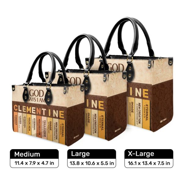 God Says I Am , Personalized Leather Handbag