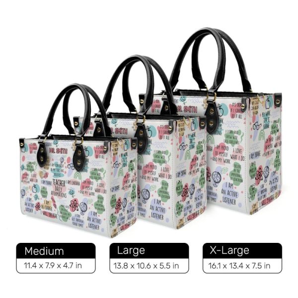 Teacher Daily Affirmations - Personalized Leather Handbag Sblhblm999L