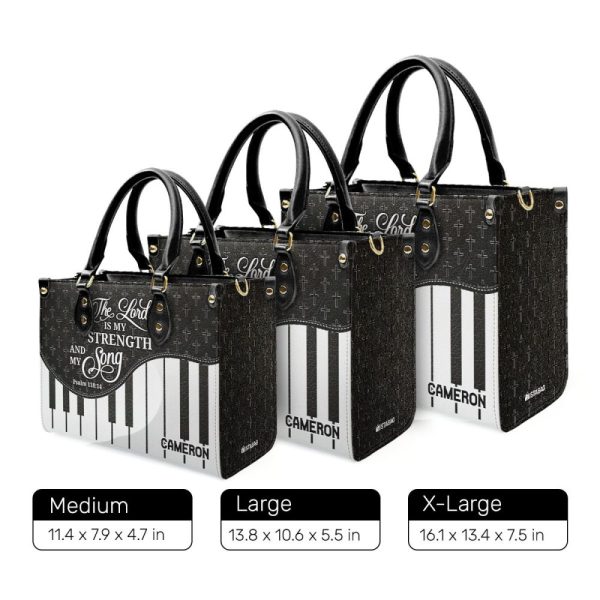 The Lord Is My Strength And My Song - Personalized Leather Handbag Sblhblm2468M