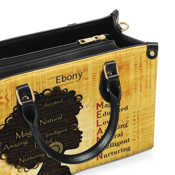 Melanin Meaning - Personalized Leather Handbag - Sb02A