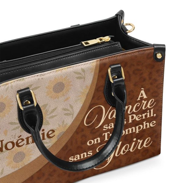À Vaincre Sans Peril, On Triomphe Sans Gloire - Personalized Leather Handbag Sb606