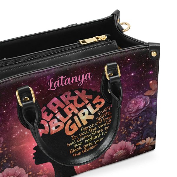 Dear Black Girls - Personalized Leather Handbag Stb146