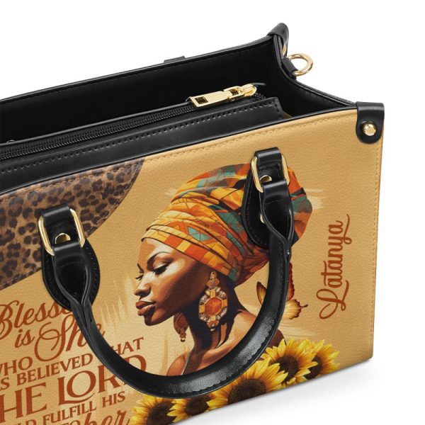Blessed Is She Who Has Believed That The Lord Would Fulfill His Promises To Her! - Personalized Leather Handbag Stb152