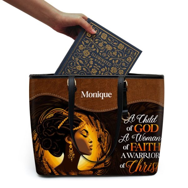 A Child Of God - Personalized Leather Totebag
