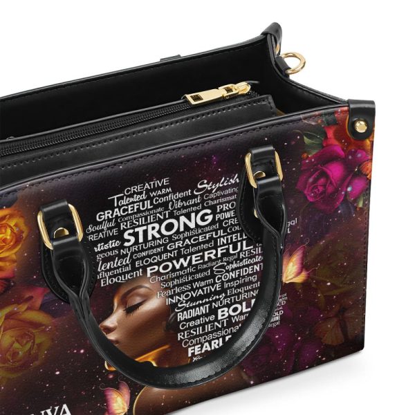 Afro Map - Personalized Leather Handbag Stb43