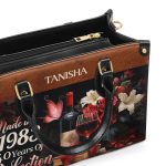 Years Of Perfection - Personalized Purple Leather Handbag Stb64