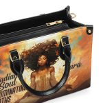 Radiant Soul Illuminating Paths - Personalized Purple Leather Handbag Stb70