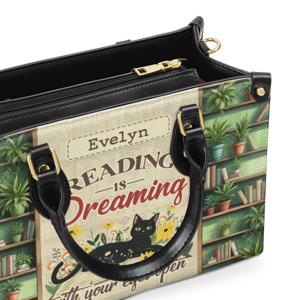 Reading Is Dreaming With Your Eyes Open - Personalized Leather Handbag Sblhbltn974Ta