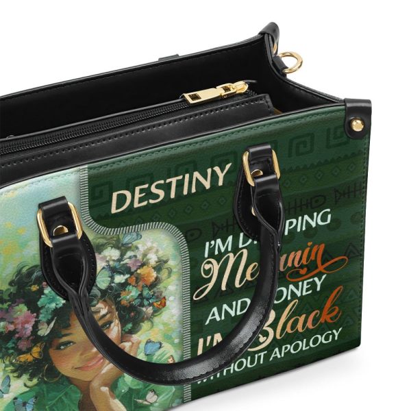 I Am Black Without Apology - Personalized Leather Handbag