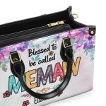 Blessed To Be Called Great Grandma - Personalized Leather Handbag