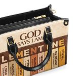 God Says I Am , Personalized Leather Handbag
