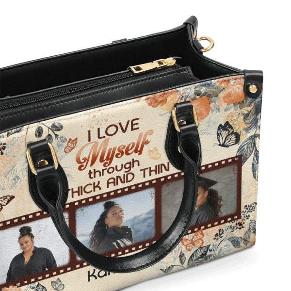I Love Myself Through Thick And Thin - Personalized Leather Handbag Sblhblm1011L