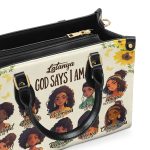 God Says I Am - Personalized Leather Handbag Stb182