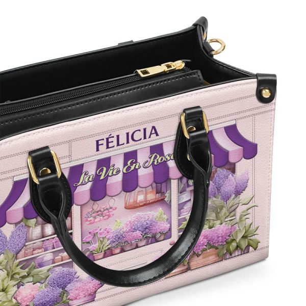 La Vie En Rose - Personalized Leather Hand Bag Sblhbt71