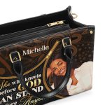 She Who Kneels Before God Can Stand Before Anyone - Personalized Leather Handbag