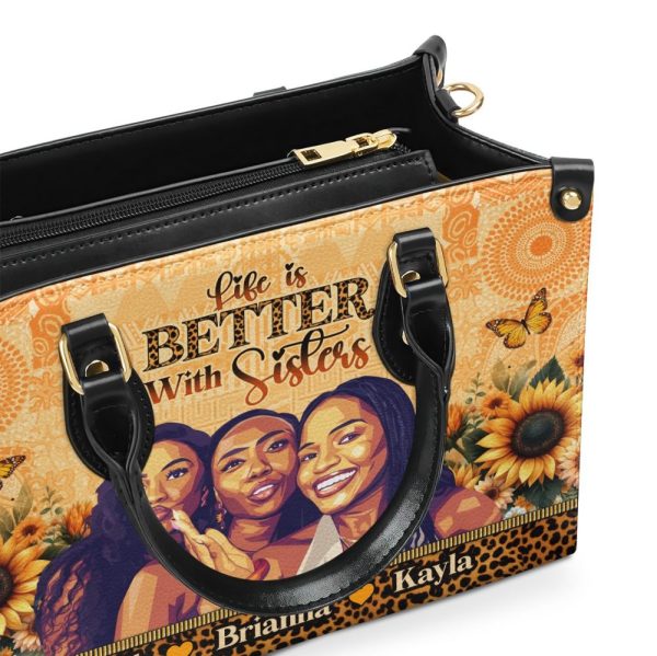Life Is Better With Sisters - Personalized Leather Handbag