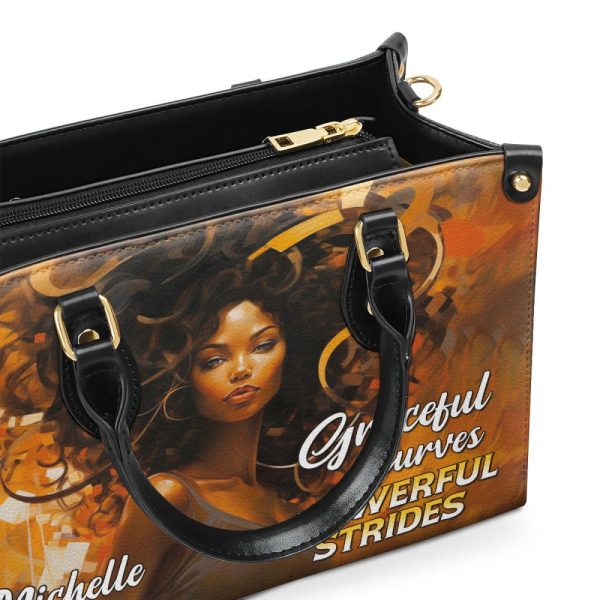 Graceful Curves Powerful Strides - Personalized Leather Handbag Sb305