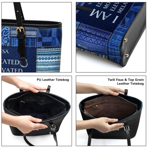 I Am - Jean Personalized Leather Totebag