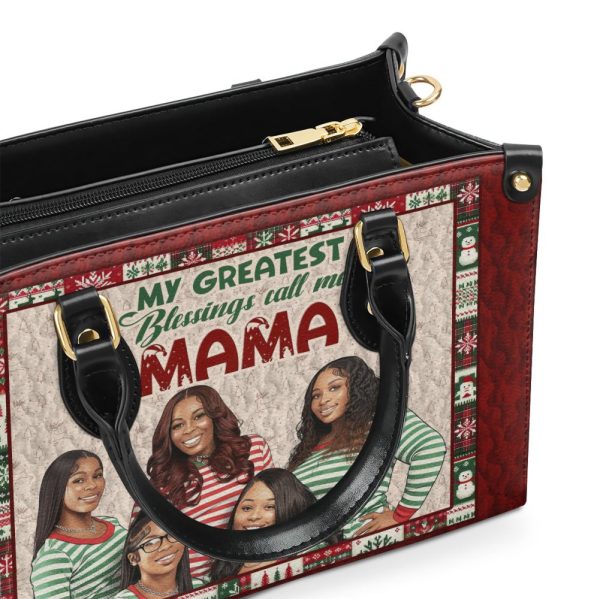 My Greatest Blessings Call Me  - Personalized Leather Handbag