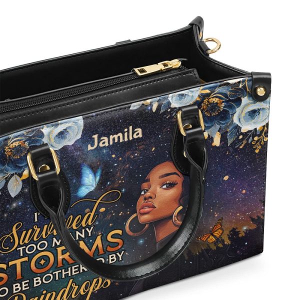 I'Ve Survived Too Many Storms - Personalized Leather Handbag Sblhblm1446Ta