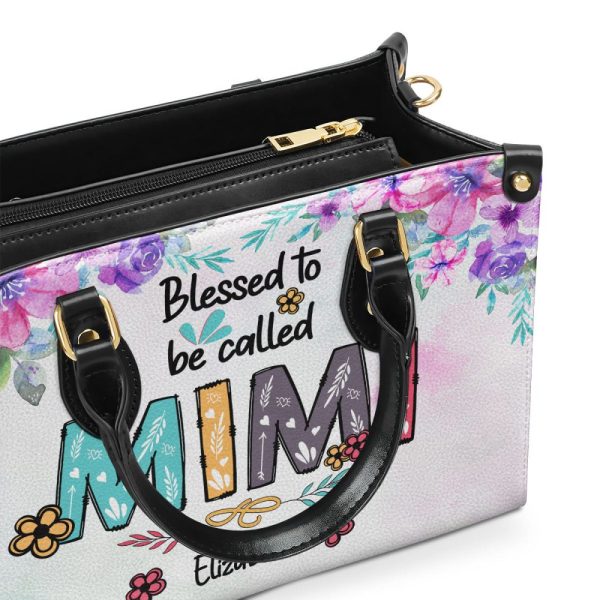 Blessed Nana - Personalized Leather Handbag Ms101