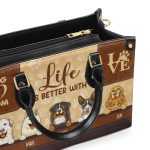 Life Is Better With Dogs - Personalized Leather Handbag Stb153