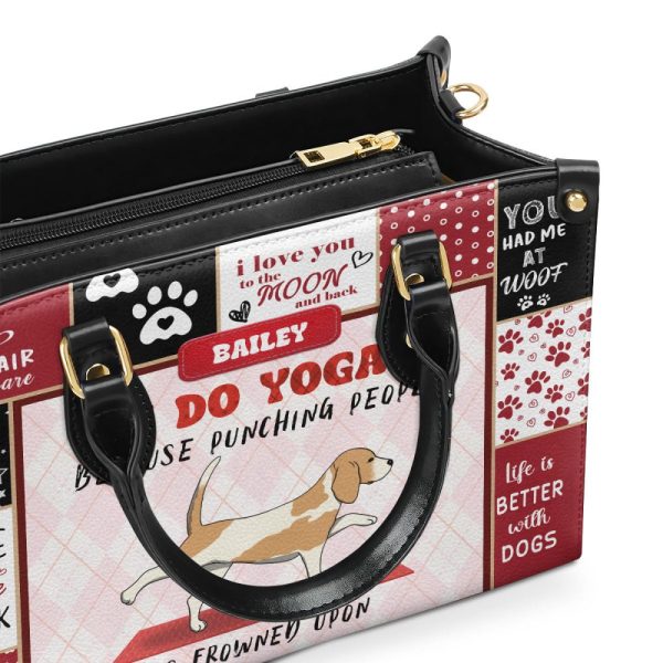 I Do Yoga - Personalized Leather Hand Bag Sblhbha31