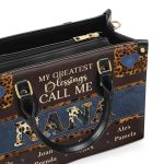 My Greatest Blessings Call Me Grandma/Nana - Personalized Leather Handbag Mb75B