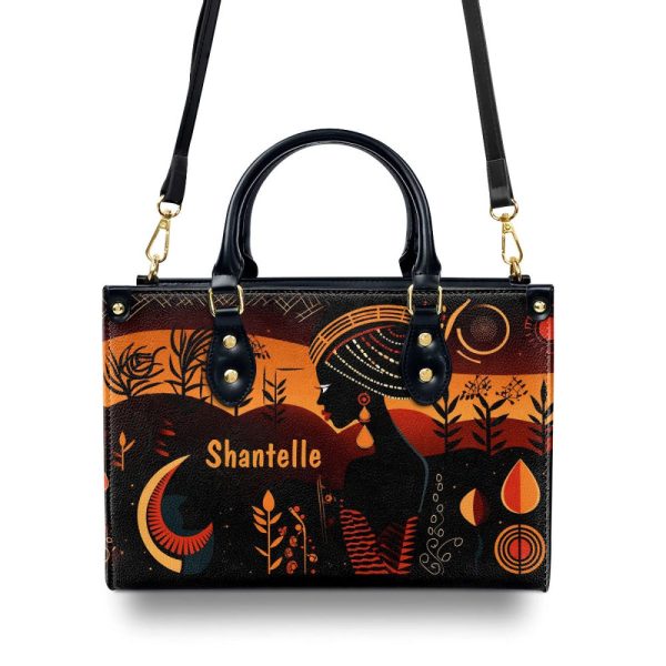 Black Beauty - Personalized Leather Handbag Sb108