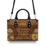 Le Bonheur N’Est Pas Quelque Chose De Prêt À L’Emploi - Personalized Leather Handbag Sb603