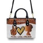 Peace, Love, Melanin - Personalized Leather Handbag Stb06