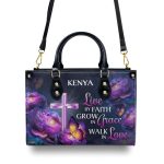 Live By Faith - Personalized Leather Handbag Stb31