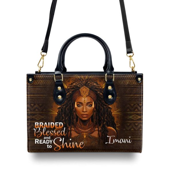Ready To Shine - Personalized Leather Handbag Stb36