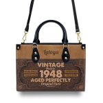 Personalized Vintage Brown Leather Handbag Stb66