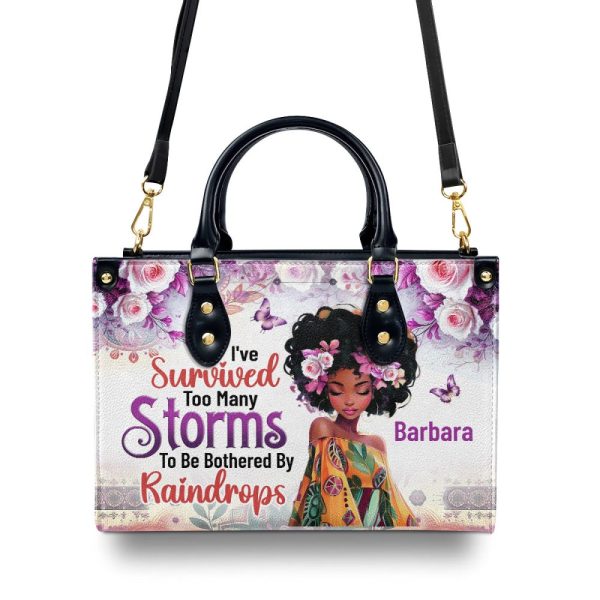 I'Ve Survived Too Many Storms - Personalized Leather Handbag