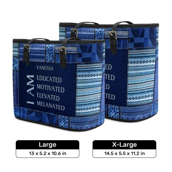 I Am - Jean Personalized Leather Totebag