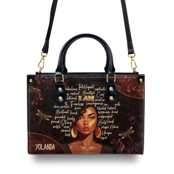 I Am - Personalized Leather Handbag Sbhn16