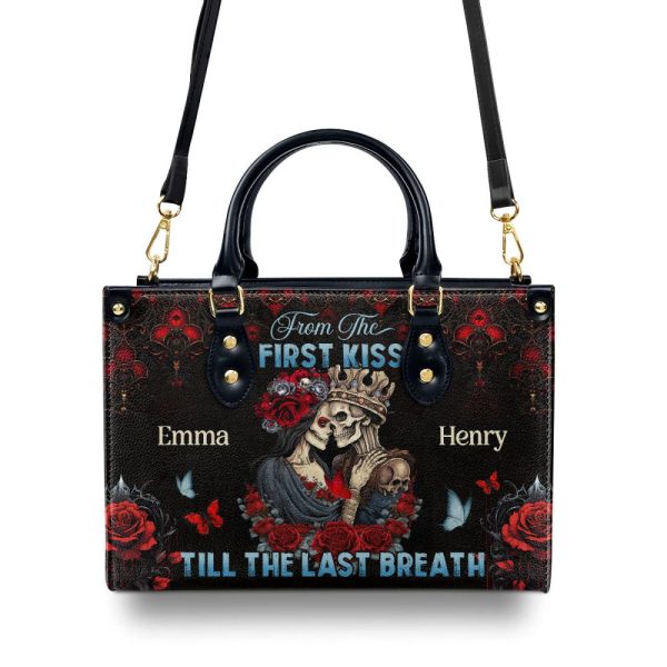 From The First Kiss Till The Last Breath - Personalized Leather Handbag Mb70
