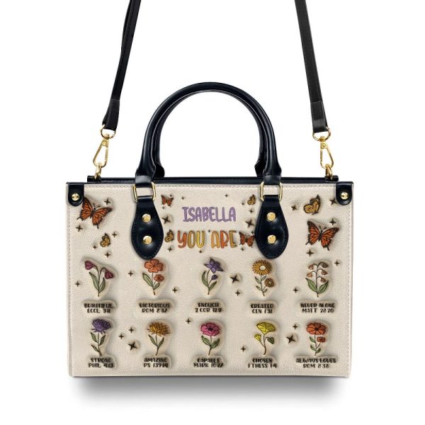 You Are - Personalized Leather Hand Bag Sblhbt52