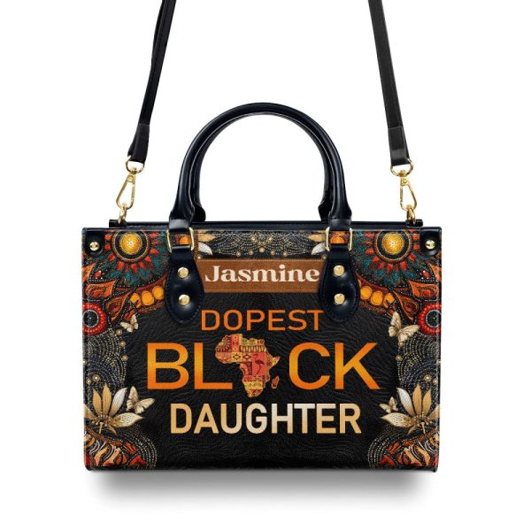 Dopest Black Daughter - Personalized Leather Handbag Mb64B