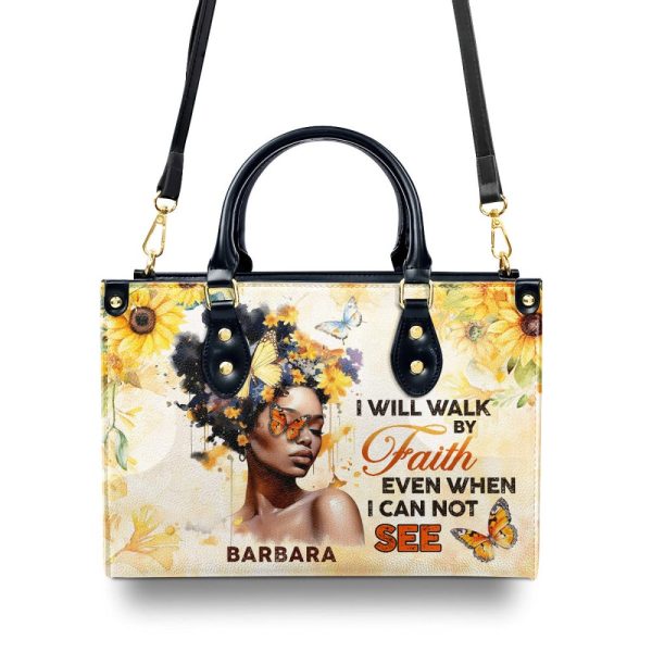I Will Walk By Faith - Personalized Leather Handbag Sblhbltu2799L
