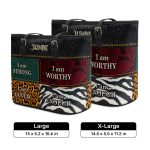 I Am Loved, I Am Enough - Personalized Large Leather Tote Bag